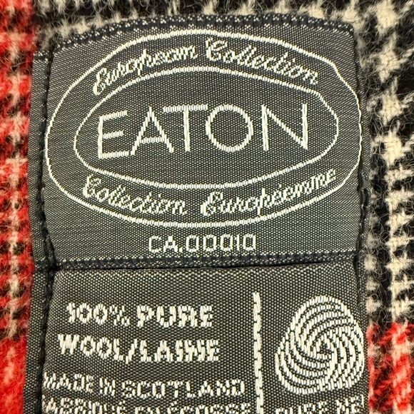 Eaton “European Collection” Pure Wool Plaid Scarf – Made in Scotland - Picture 7 of 7